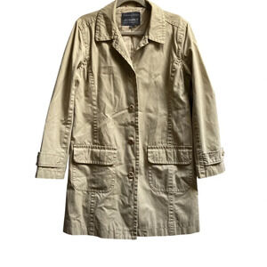 Jacob Annex Cotton khaki button trench coat Sz L